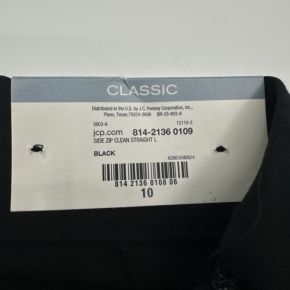 Liz Claiborne Career Classic Straight Leg Slimming‎ Black Pants Women's 10 NWT - Picture 4 of 13